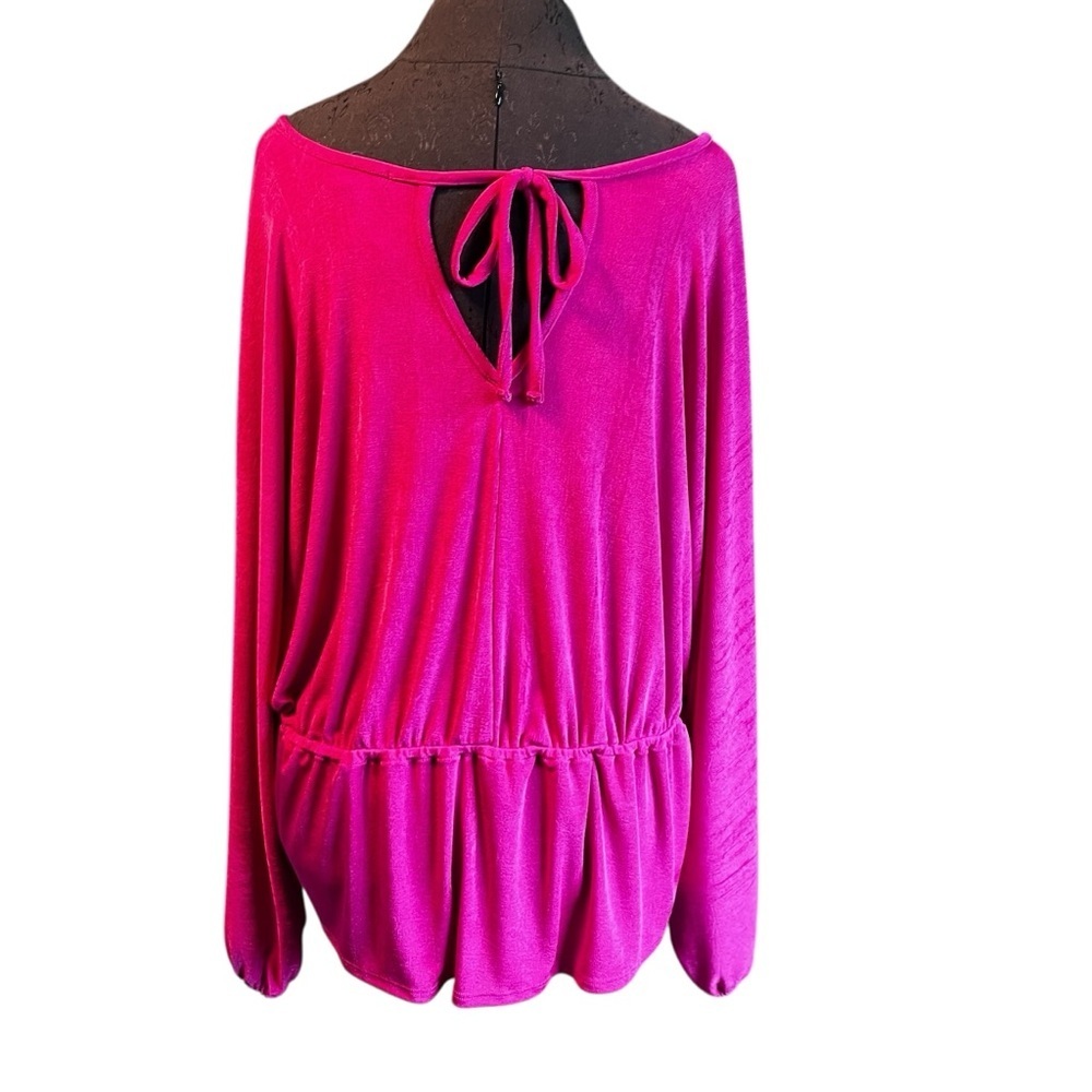 NWT Blue Sol fuchsia Pink Jersey Tunic 1X New Boho Festival Sexy - Picture 2 of 8
